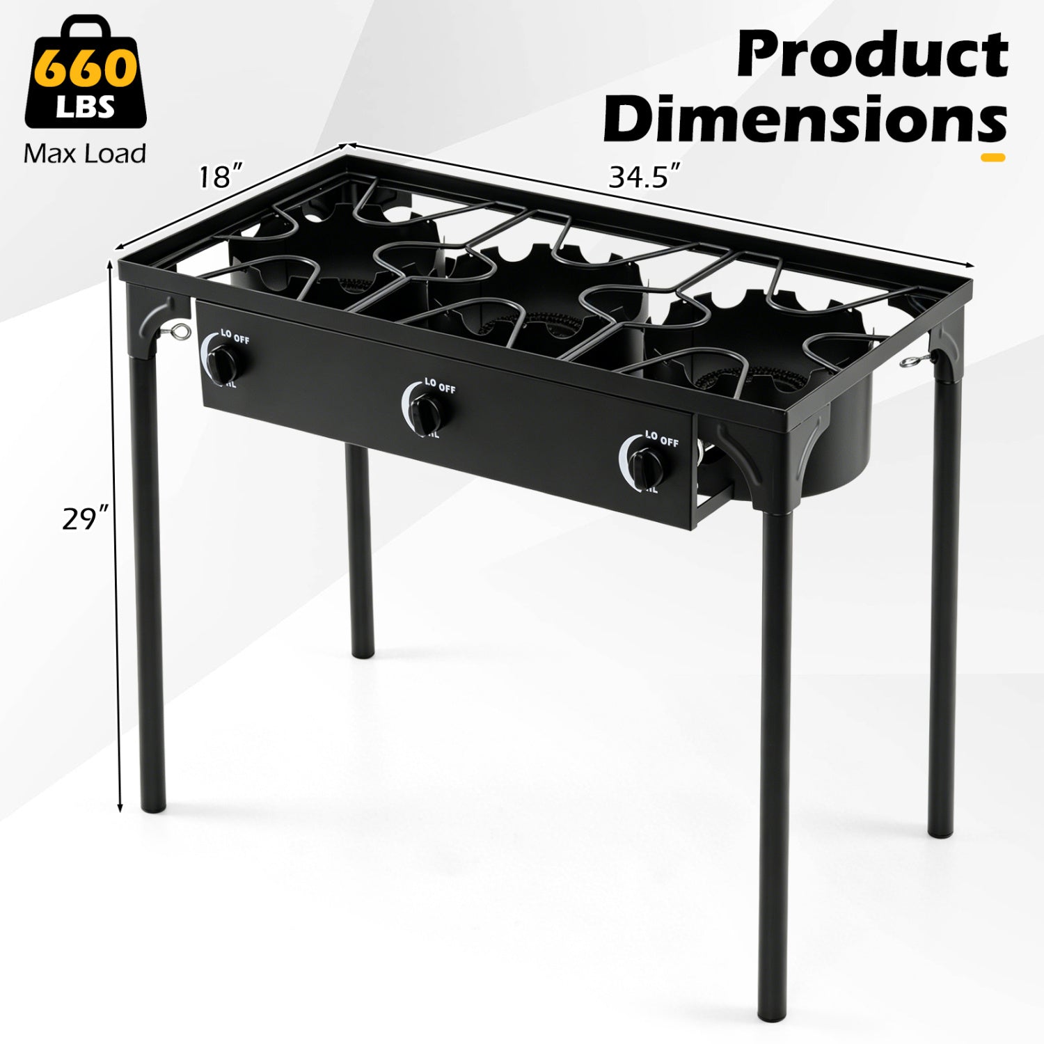 3 Burner Propane Stove 240000 BTU Outdoor Camping Grill