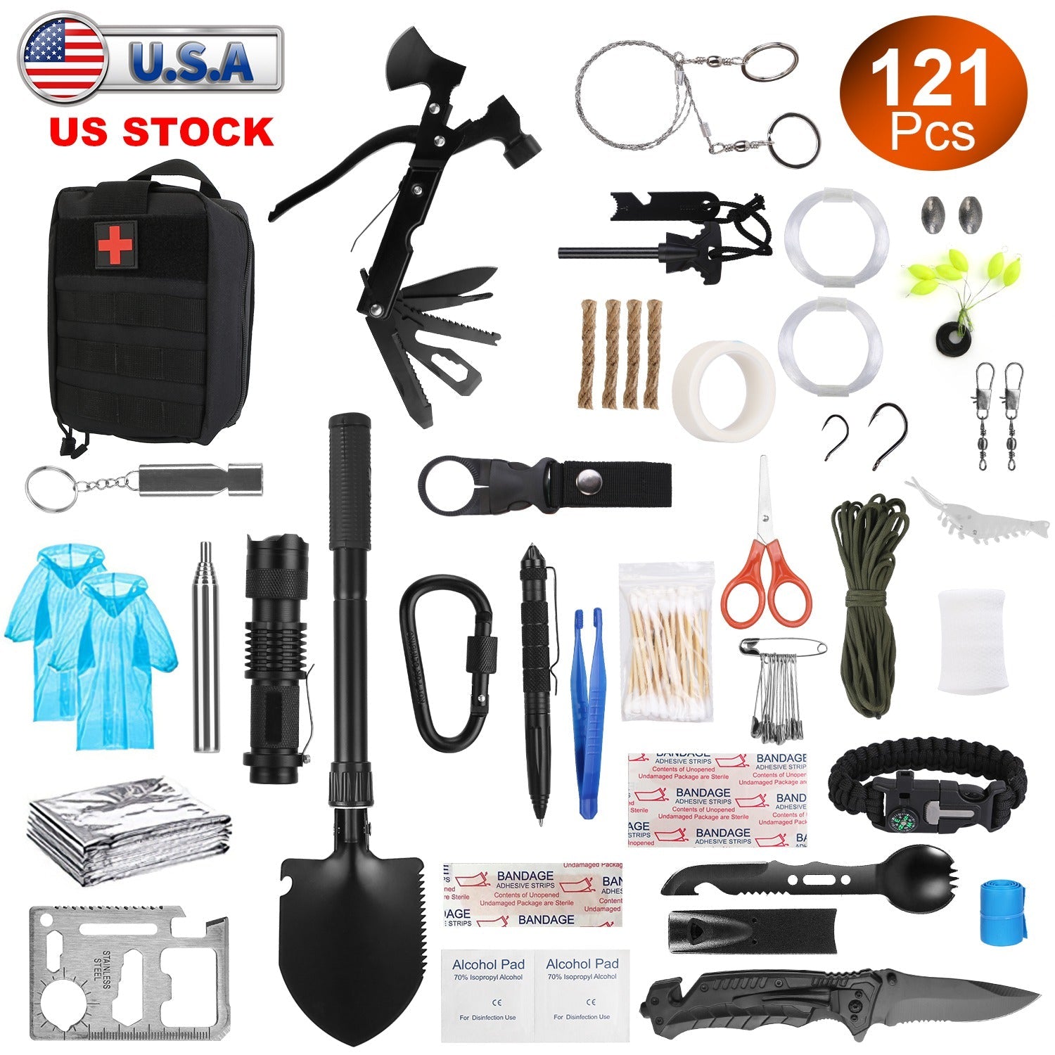 121-Piece Emergency Survival & First Aid Kit