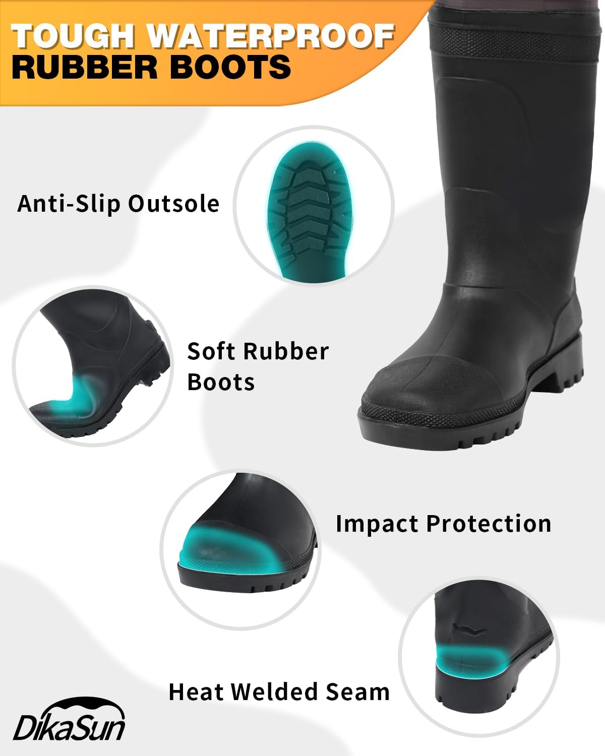 DikaSun Lightweight Bootfoot Chest Waders