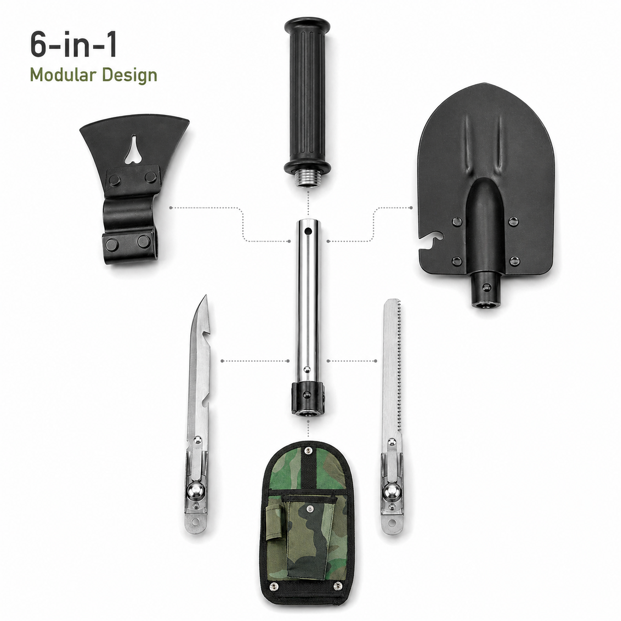 6-in-1 Outdoor Multi-Tool Survival Kit
