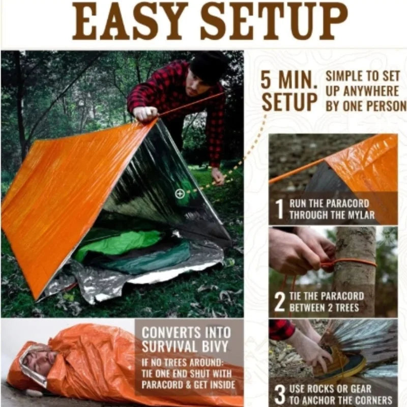 2-Person Waterproof Emergency Camping Tent