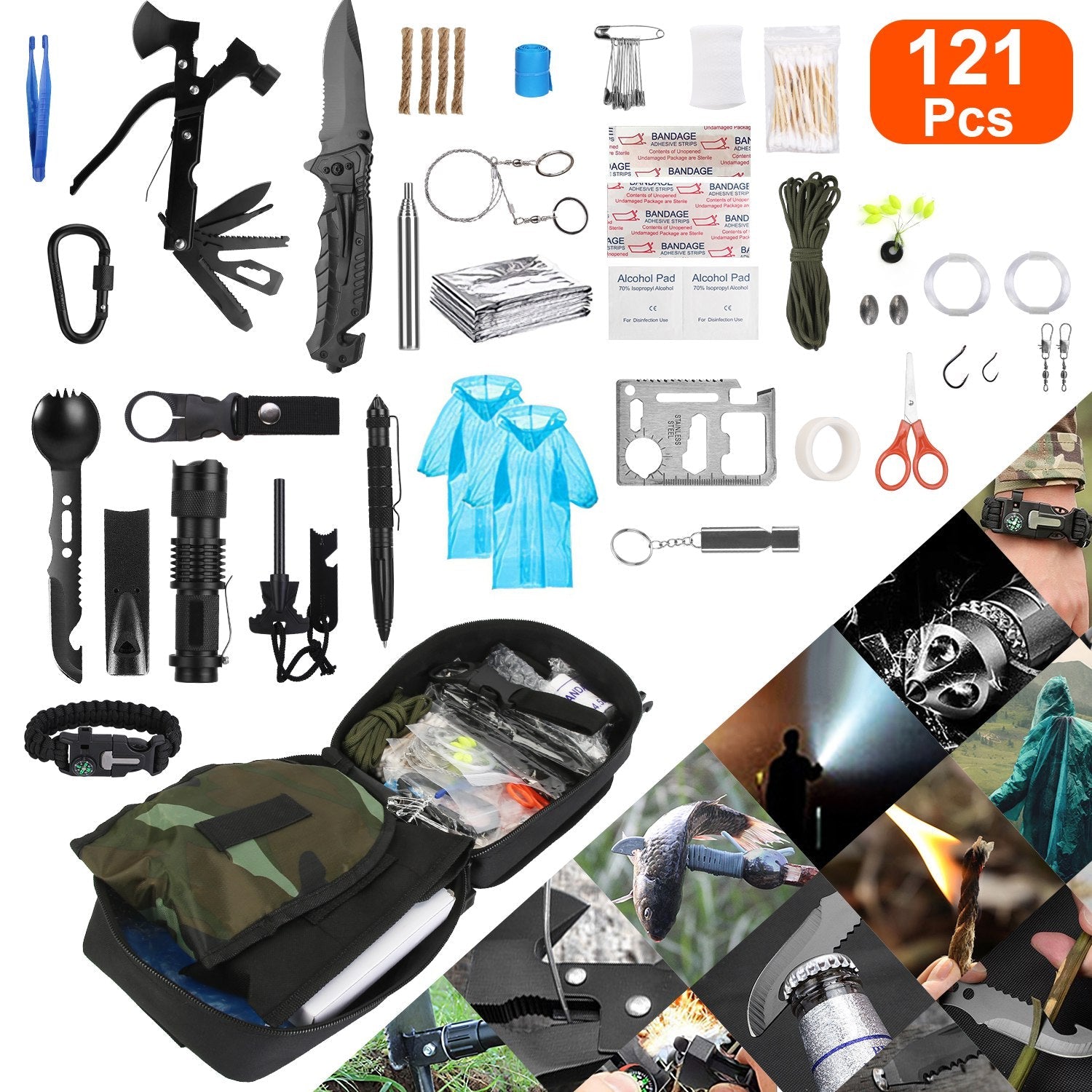 121-Piece Emergency Survival & First Aid Kit